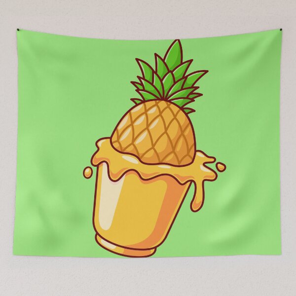 Item preview, Pineapple Juice Cup Cartoon Vector Icon: A Refreshing Fruit Drink Illustration designed and sold by hjian8219.