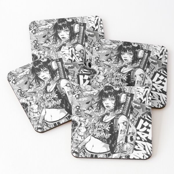 Item preview, HINDER DELUX : A Dystopian Cafe Character - B&W version designed and sold by Zen Candy 3000 Travis Nicholas Zariwny.