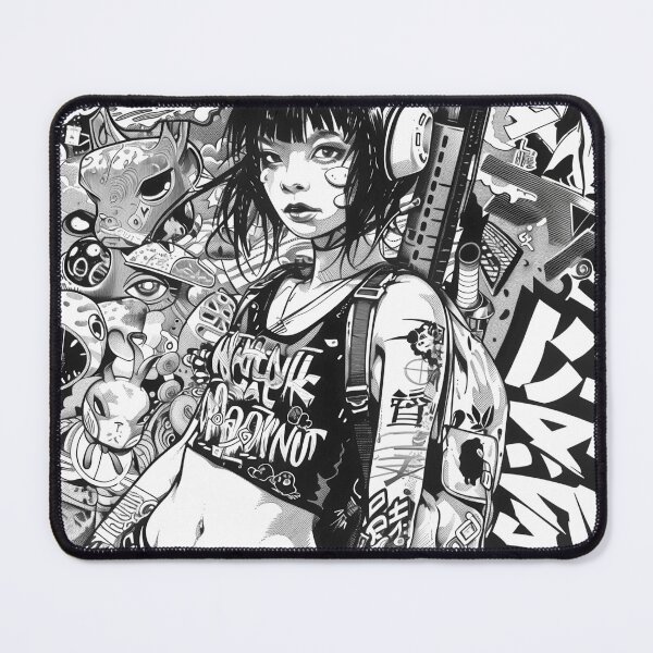 Item preview, HINDER DELUX : A Dystopian Cafe Character - B&W version designed and sold by Zen Candy 3000 Travis Nicholas Zariwny.
