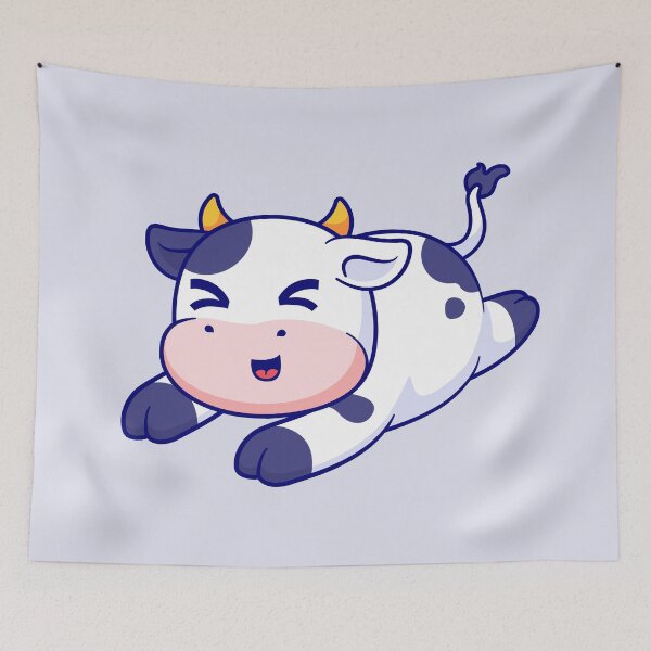 Item preview, Cute Cow Laying on Floor Cartoon Vector Icon: A Charming Animal Nature Illustration designed and sold by hjian8219.