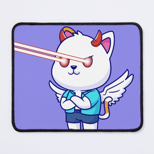 Item preview, Cute Cat Devil with Eye Laser Cartoon Vector Icon: An Adorably Wicked Animal Holiday Illustration designed and sold by hjian8219.