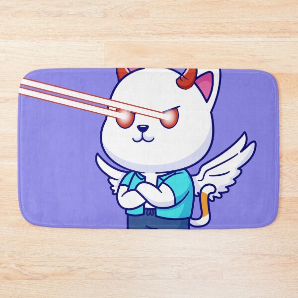 Item preview, Cute Cat Devil with Eye Laser Cartoon Vector Icon: An Adorably Wicked Animal Holiday Illustration designed and sold by hjian8219.