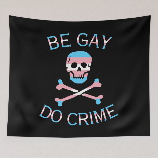 Item preview, Be Gay Do Crime Trans Flag Pirate designed and sold by auDHDesigns.
