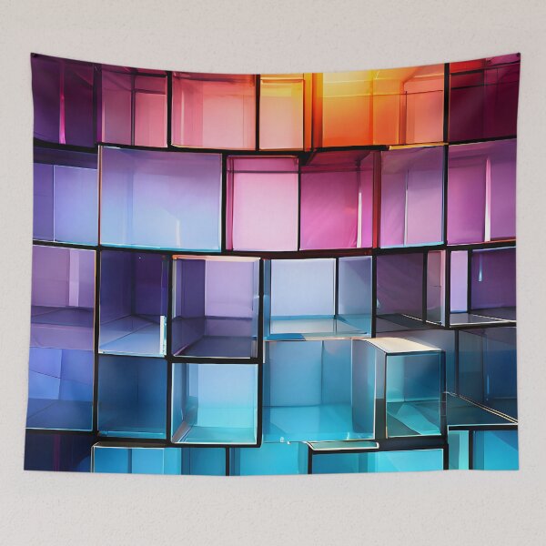 Item preview, Chromatic Cubism: A Symphony of Light and Structure designed and sold by puravidavisions.