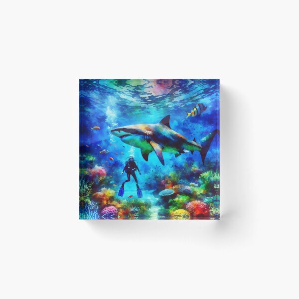 Item preview, Deep Blue SCUBA Diving - Scuba Diver’s Shark Encounter designed and sold by SportsT-Shirts.