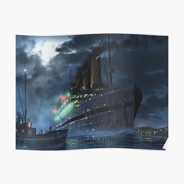 Britannic at night | Painting | Art by Eliott Cha'coco Poster