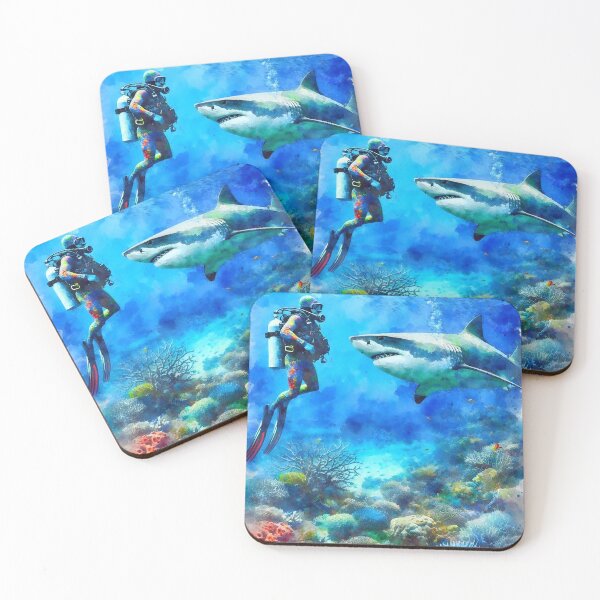 Item preview, SCUBA Deep Blue Shark Adventure designed and sold by SportsT-Shirts.