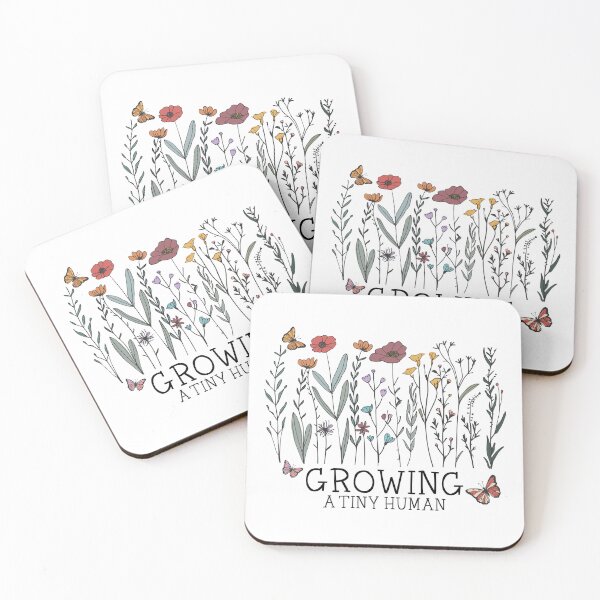 Item preview, Growing A Tiny Human Boho Flower Floral Pregnant Reveal Announcement  designed and sold by FineElephant.