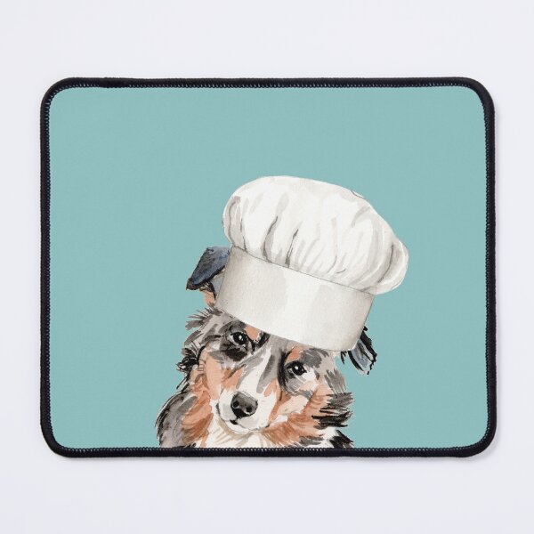 Item preview, Australian Shepherd Dog with Chefs Hat designed and sold by beastieboutique.