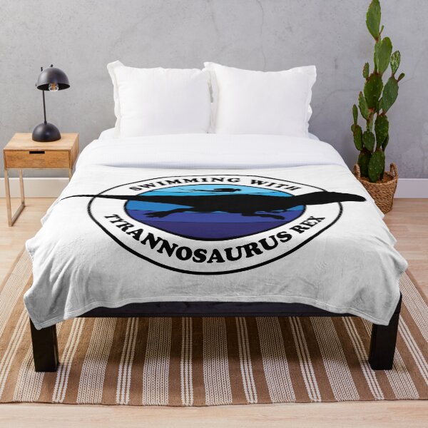 Artikelvorschau, Schwimmen mit Tyrannosaurus Rex Retro Surf Design (weißer Ring) entworfen und verkauft von Robert O.  Clark.