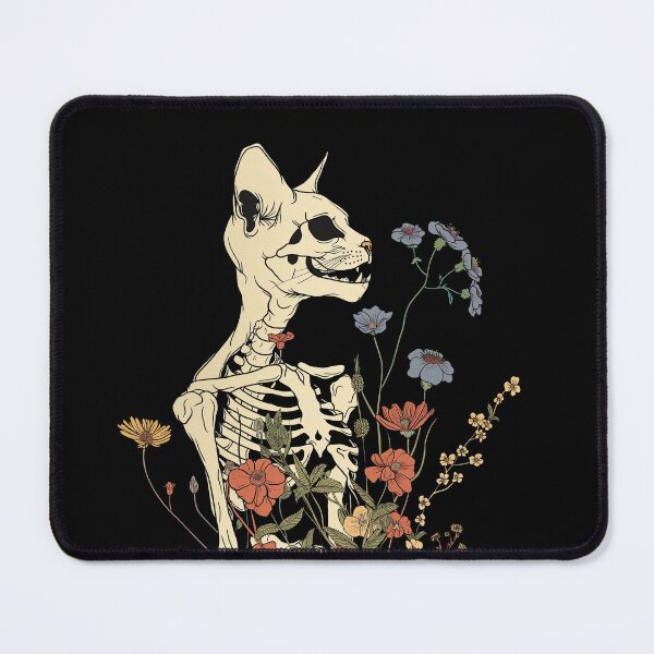 Item preview, Cat skeleton with flowers designed and sold by TankandDPS.