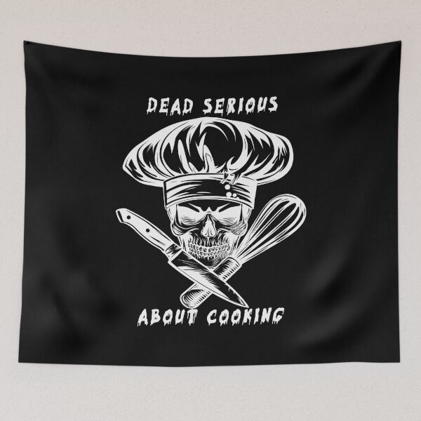 Item preview, Dead Serious About Cooking - Skull Chef designed and sold by SmallOwlDesign.