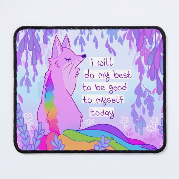 Item preview, "I will do my best to be good to myself" Rainbow Tail Fox designed and sold by thelatestkate.