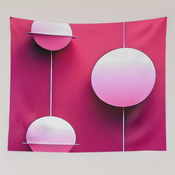 Item preview, Celestial Chic: Orbiting Spheres in Pink designed and sold by puravidavisions.