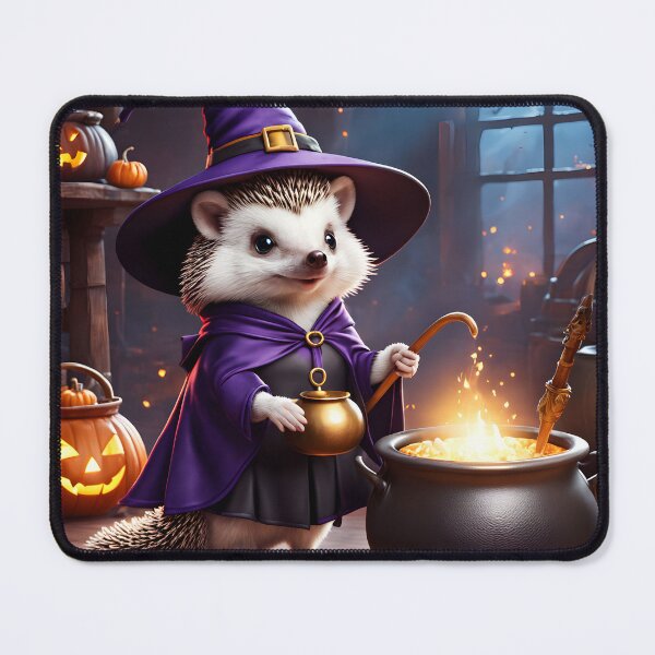 Item preview, A cute Hedgehog Witch with a cauldron - Halloween designed and sold by akwl-design.