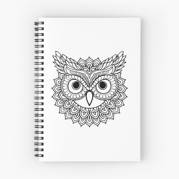 Item preview, Owl Head Black and White Coloring Page designed and sold by metebf.