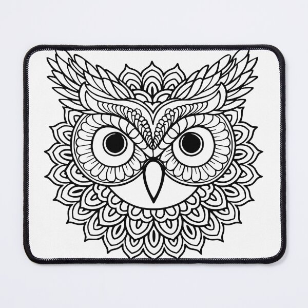 Item preview, Owl Head Black and White Coloring Page designed and sold by metebf.