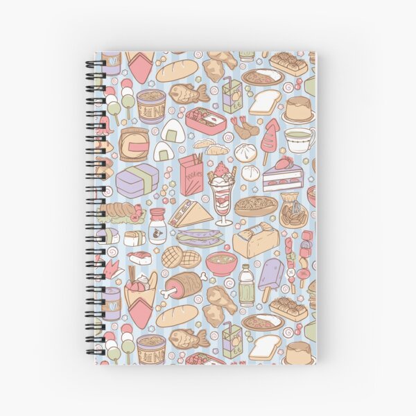 Otaku Foods in the Park, Blue - Medium Scale Spiral Notebook