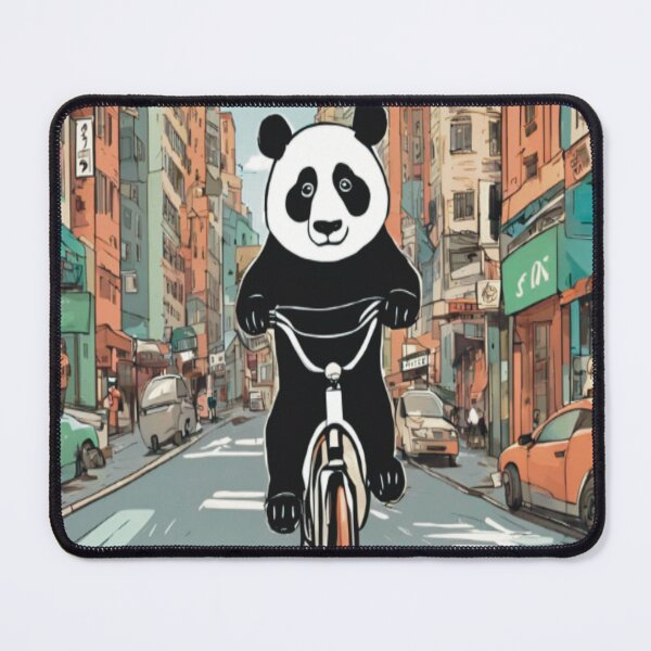 Item preview, Panda riding a bike through the city designed and sold by Tiffmarie07.