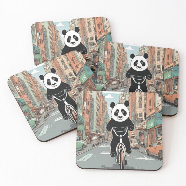 Item preview, Panda riding a bike through the city designed and sold by Tiffmarie07.