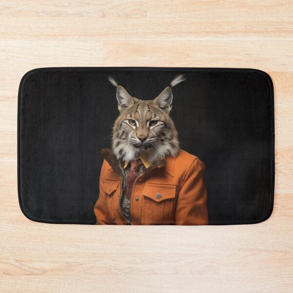 Item preview, Stylish Bobcat in Orange Jacket designed and sold by Sillytoe.