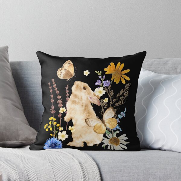 Item preview, Pretty Rabbit With Colorful Flowers Wildlife Design designed and sold by EarthArtDesigns.