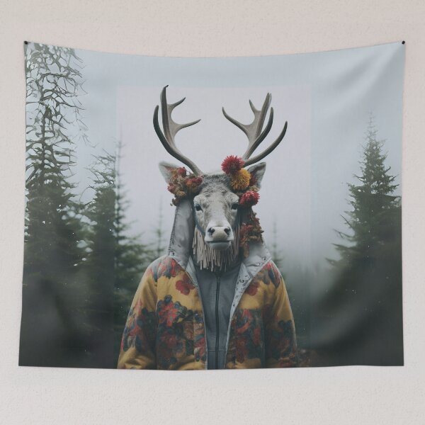 Item preview, Forest Caribou in Floral Attire designed and sold by Sillytoe.