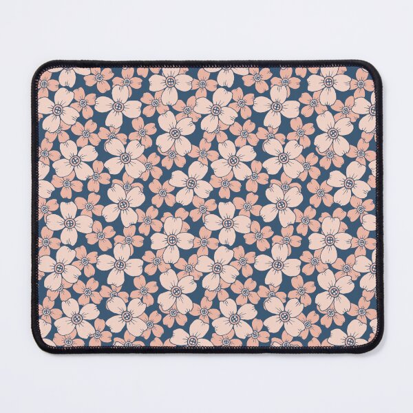 Item preview, Hand drawn Flowers in dusky pinks with deep dusky blue background designed and sold by SCdesignqld.