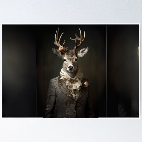 Item preview, Regal Stag in Embroidered Attire designed and sold by Sillytoe.