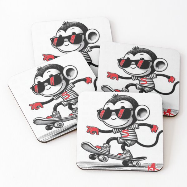 Item preview, monkey skate boarding designed and sold by Kimmy and Zamiah Art.