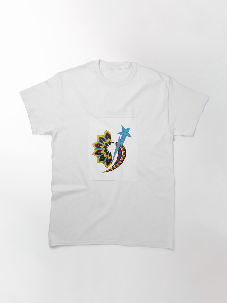 Thumbnail 3 of 7, Classic T-Shirt, New Cosmic Blossom Coloring Page with AI-Generated Images and a Voiceover Short Story with The Cosmic Emblem designed and sold by Cracker3.