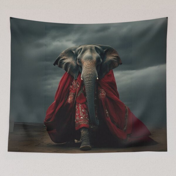 Item preview, Majestic Elephant in Regal Red designed and sold by Sillytoe.