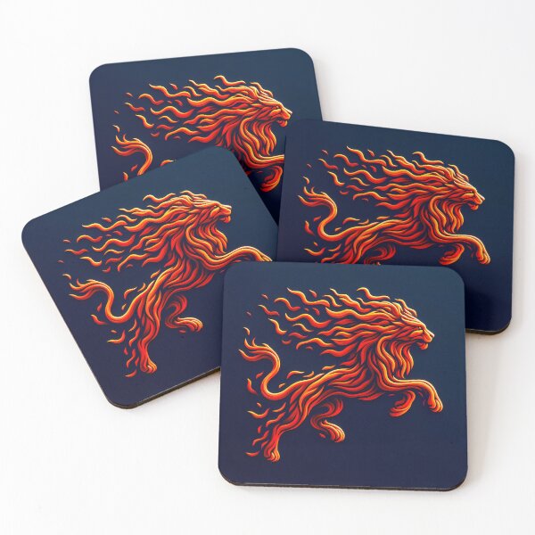 Item preview, Scratchboard Ink Fire Lion, Ai Generated Art  designed and sold by ACC .