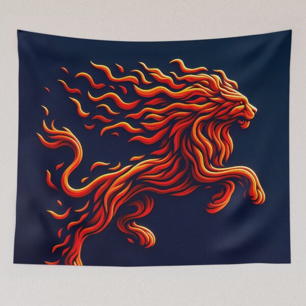 Item preview, Scratchboard Ink Fire Lion, Ai Generated Art  designed and sold by ACC .