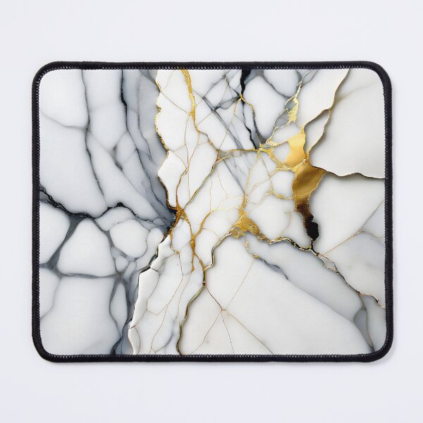 Item preview, White Marble Look (Image Faux Marble) Grey Veins Gold Accents designed and sold by Beachy.