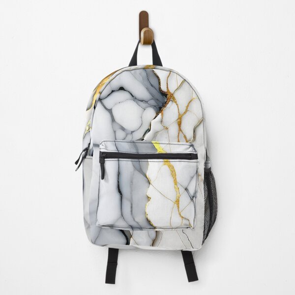 Item preview, White Marble Look (Image Faux Marble) Grey Veins Gold Accents designed and sold by Beachy.