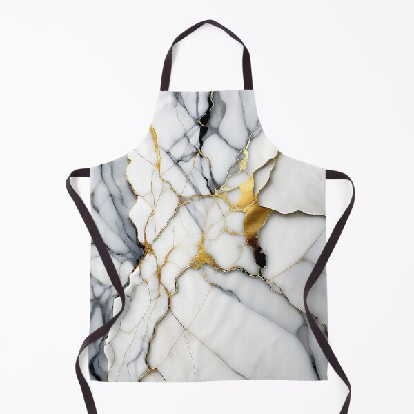 Item preview, White Marble Look (Image Faux Marble) Grey Veins Gold Accents designed and sold by Beachy.