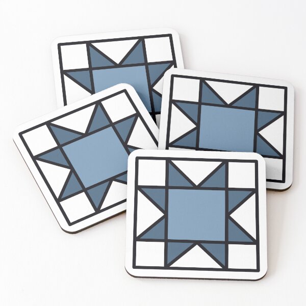 Item preview, SAWTOOTH STAR QUILT BLOCK (Blue) designed and sold by chicorycreative.
