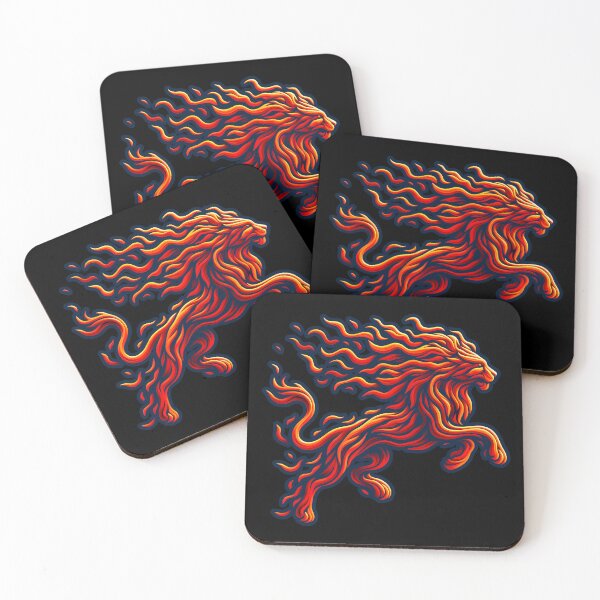 Item preview, Scratchboard Ink Fire Lion, Ai Generated Art  designed and sold by ACC .