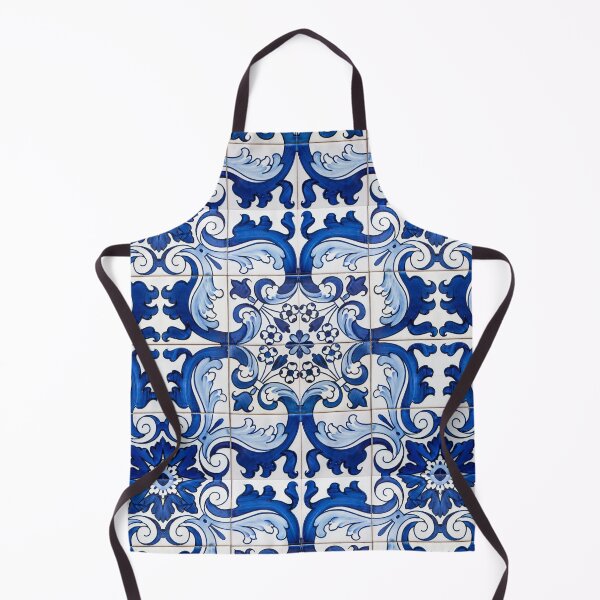 Item preview, Antique Classic Lisbon Blue Azulejo Tile Floral Pattern designed and sold by WheresMyMojo.