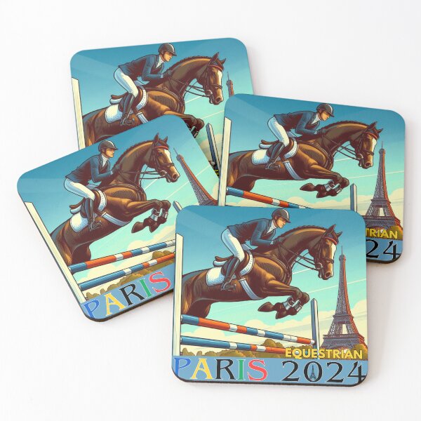 Item preview, Equestrian Jumping in front of Eiffel Tower Paris 2024 designed and sold by SassiDesigns.
