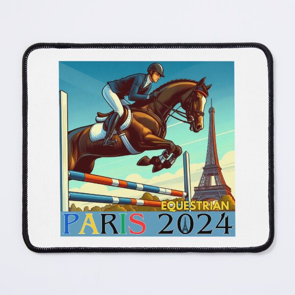 Item preview, Equestrian Jumping in front of Eiffel Tower Paris 2024 designed and sold by SassiDesigns.