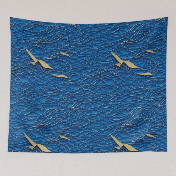 Item preview, Golden Currents - Abstract Ocean Wave Pattern designed and sold by Daniel Haddad.