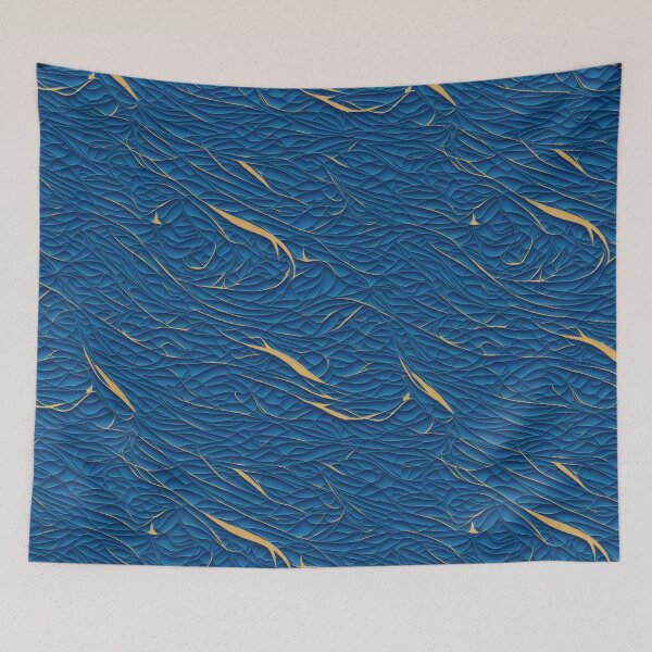 Item preview, Golden Streamlines - Abstract Wave Pattern designed and sold by Daniel Haddad.