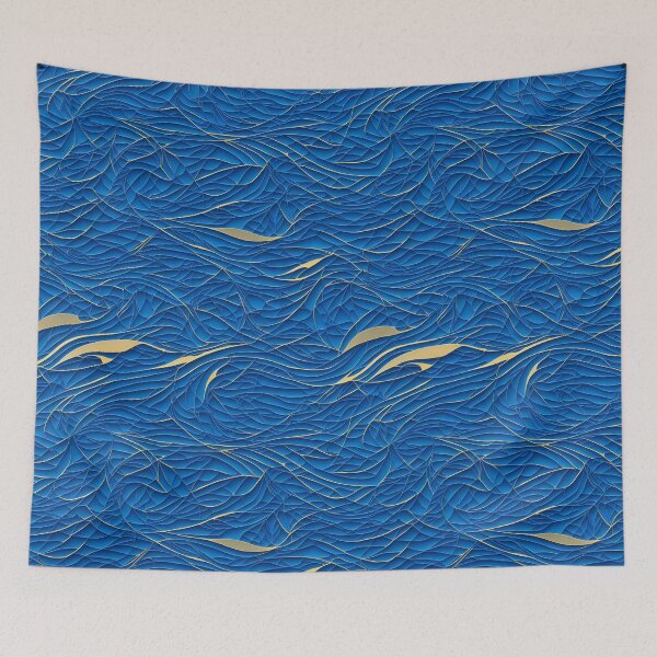 Item preview, Golden Wave Flow - Abstract Ocean Art designed and sold by Daniel Haddad.
