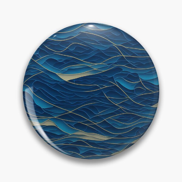Item preview, Ocean Wave Harmony - Abstract Blue and Gold Design designed and sold by Daniel Haddad.