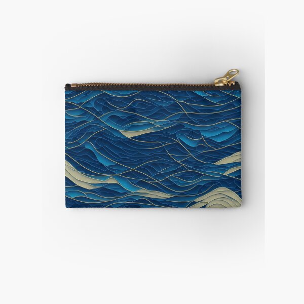 Item preview, Ocean Wave Harmony - Abstract Blue and Gold Design designed and sold by Daniel Haddad.