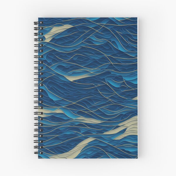 Item preview, Ocean Wave Harmony - Abstract Blue and Gold Design designed and sold by Daniel Haddad.