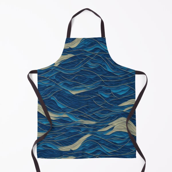 Item preview, Ocean Wave Harmony - Abstract Blue and Gold Design designed and sold by Daniel Haddad.