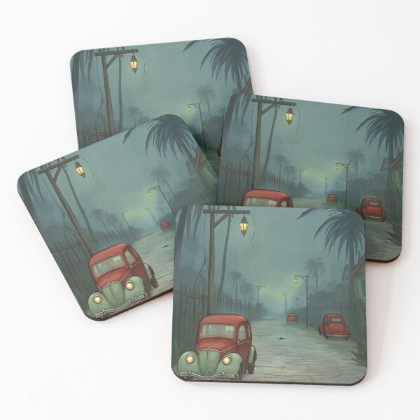 Item preview, Vintage Car in Misty Night Alley designed and sold by alianavite.